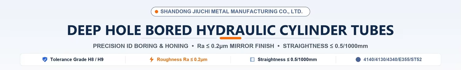 Deep Hole Bored 16Mn ST52 E355 Q345B 1045 42CrMo Honed Tube High Precision ISO H8 Ra 0.4um Cold Drawn Seamless Cylinder Barrel