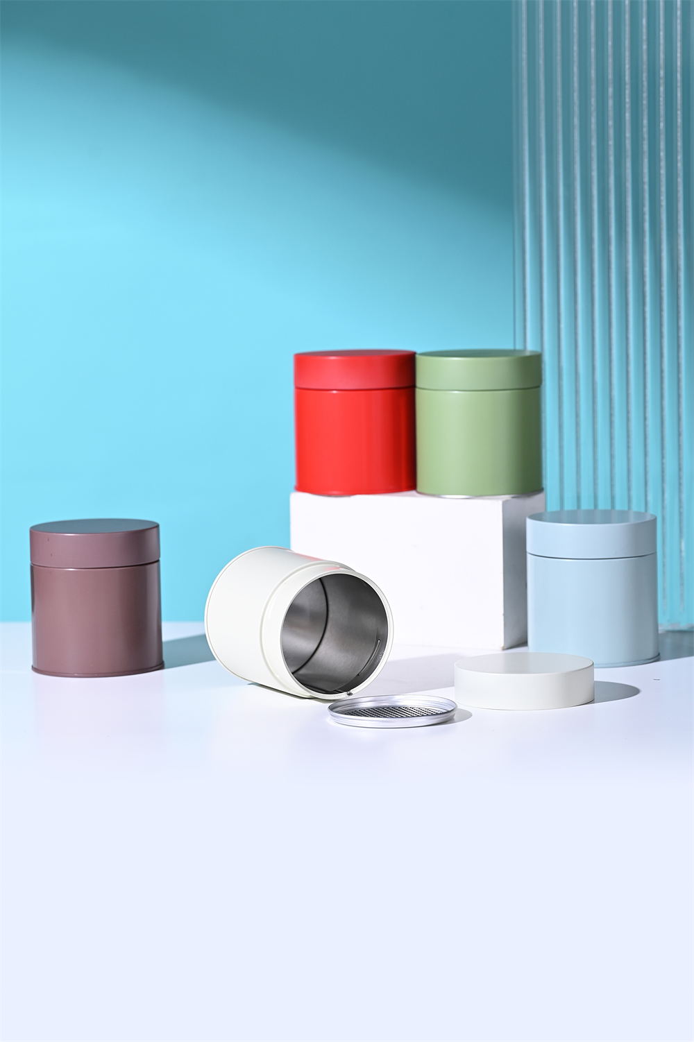 83 Tin Cans Packaging Custom Logo Tea Or Coffee Powder Tinplate Cans With Hand Pressing Sealing