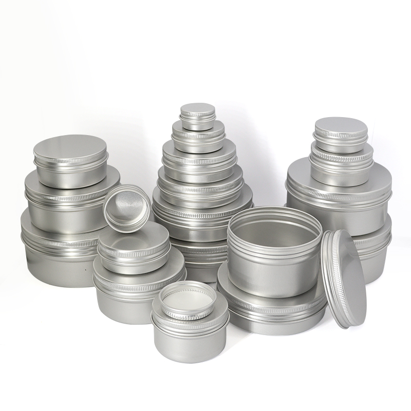 Round Aluminum Cosmetic Tin Containers