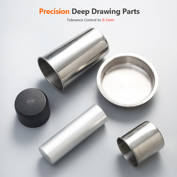 Customized OEM Sheet Metal Progressive Deep Drawn Stamped Parts Aluminum Brass Deep Drawing Froming Tube Cylinder Shell
