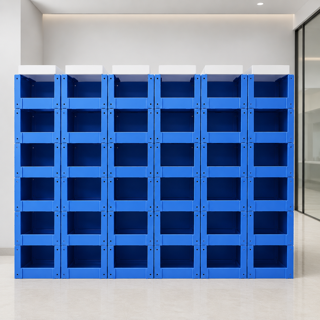 Custom Size Corrugated Plastic Stackable Storage Bins Open Front Order Picking Containers For Logistics Centers