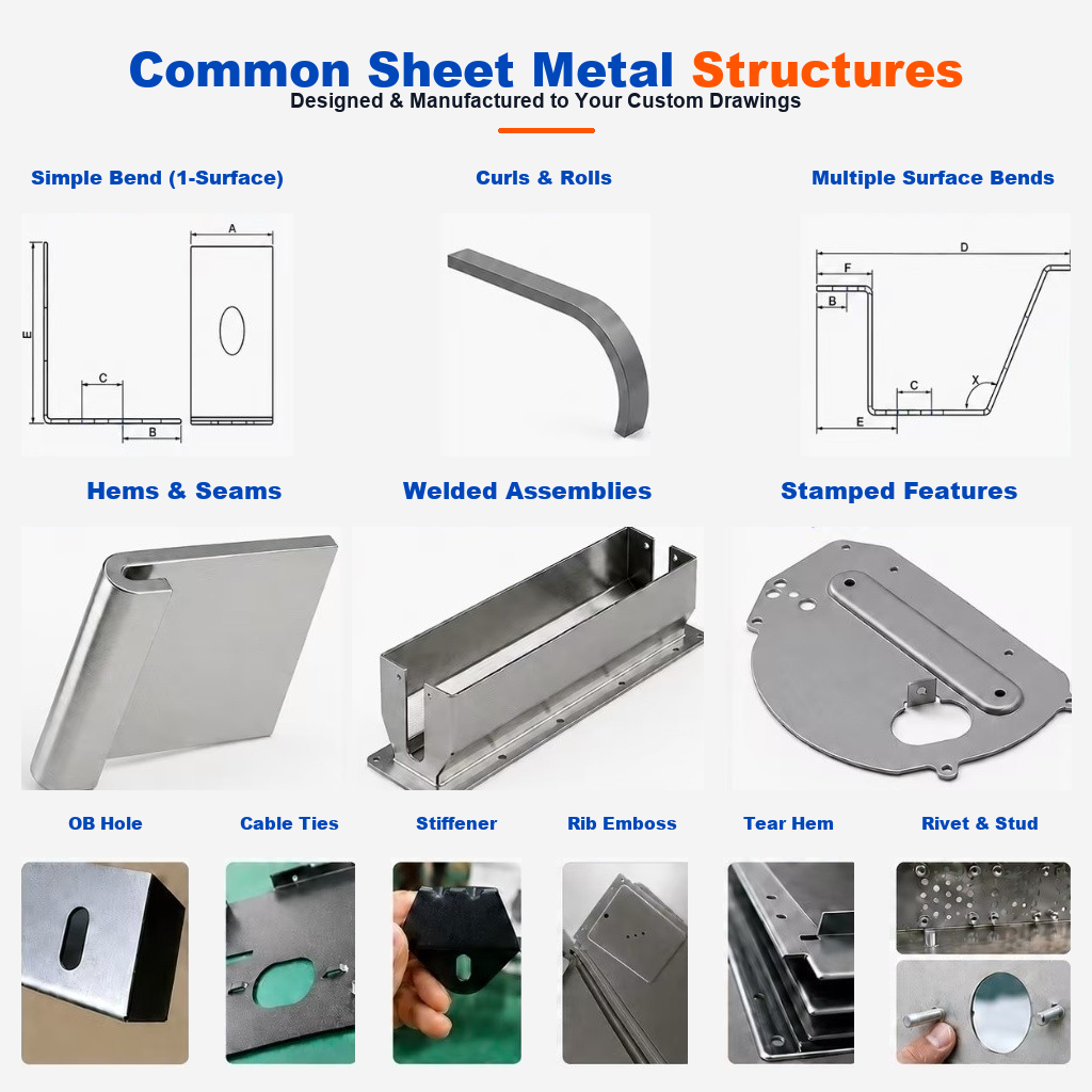 Custom Sheet Metal Fabrication Laser Cutting Bending Stamping Precision Aluminum Stainless Steel Parts OEM Manufacturer