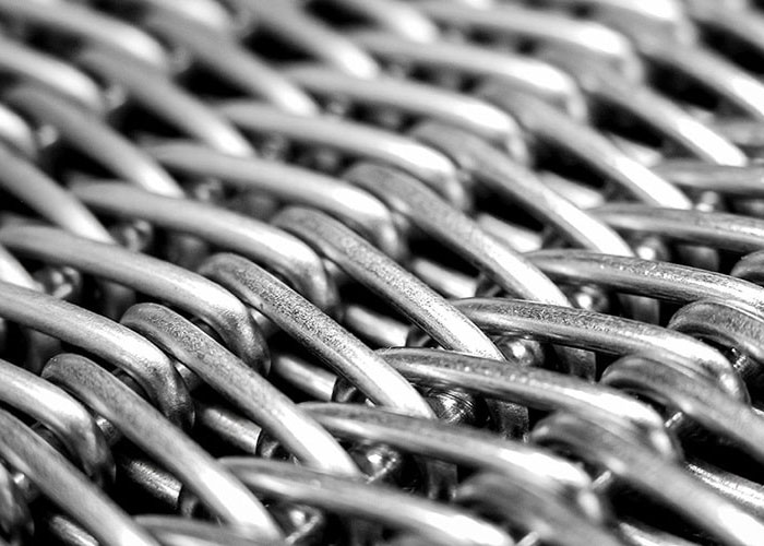 Architectural Wire Mesh Belting for continuous facade runs and sunscreen systems