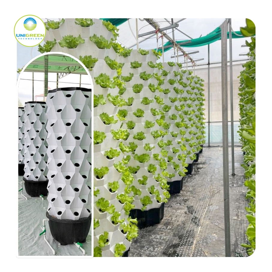 Lettuce Hydroponic Growing Systems Food Grade ABS PP Multistory Plastic Tower System Soilless for Agriculture Lettuce Strawberry