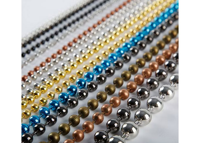 Metallic Bead Ball Chain Curtains for architectural feature installations