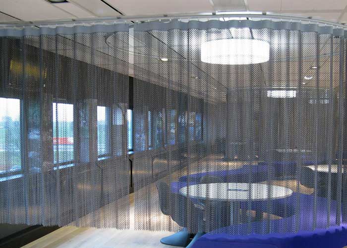 Flexible Metal Mesh Curtain for interior room dividers and acoustic drapery