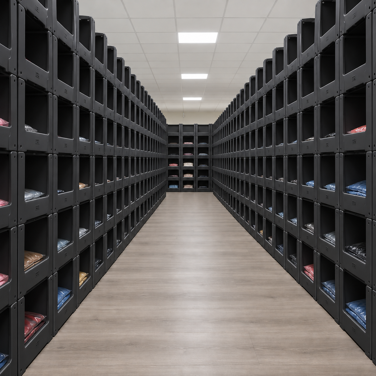 Custom Size Corrugated Plastic Stackable Storage Bins Open Front Order Picking Containers For Logistics Centers