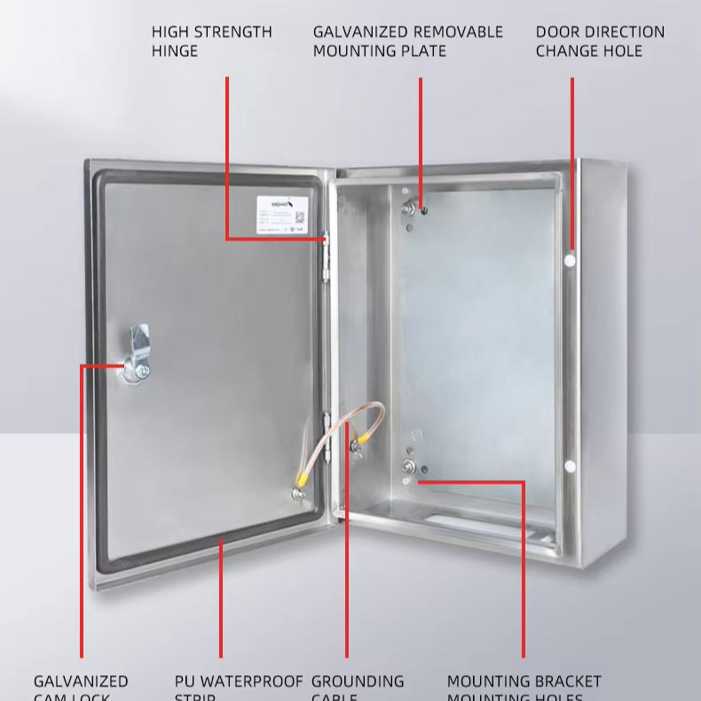 For IP67 Stainless Steel Electronic Cabinets 300*250*140mm Hard Waterproof Sealed Electronics Instrument Enclosures