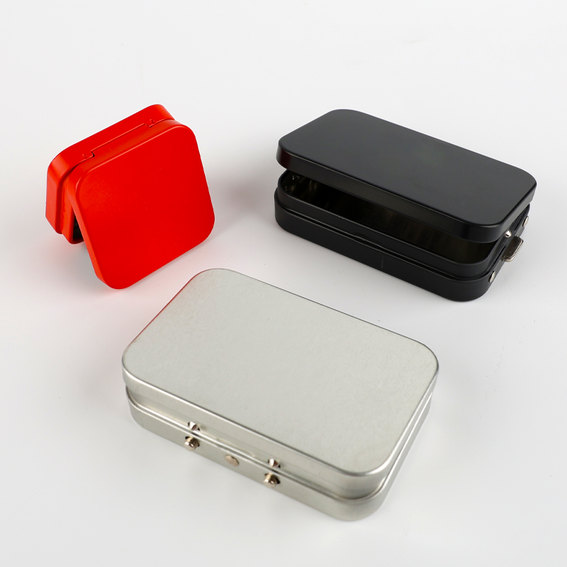 Professional Factory Custom Tin Box Small Metal Hinge Packaging Sliding Tin Can Case Gifts Accessories Tools Chocolate Candy Tea